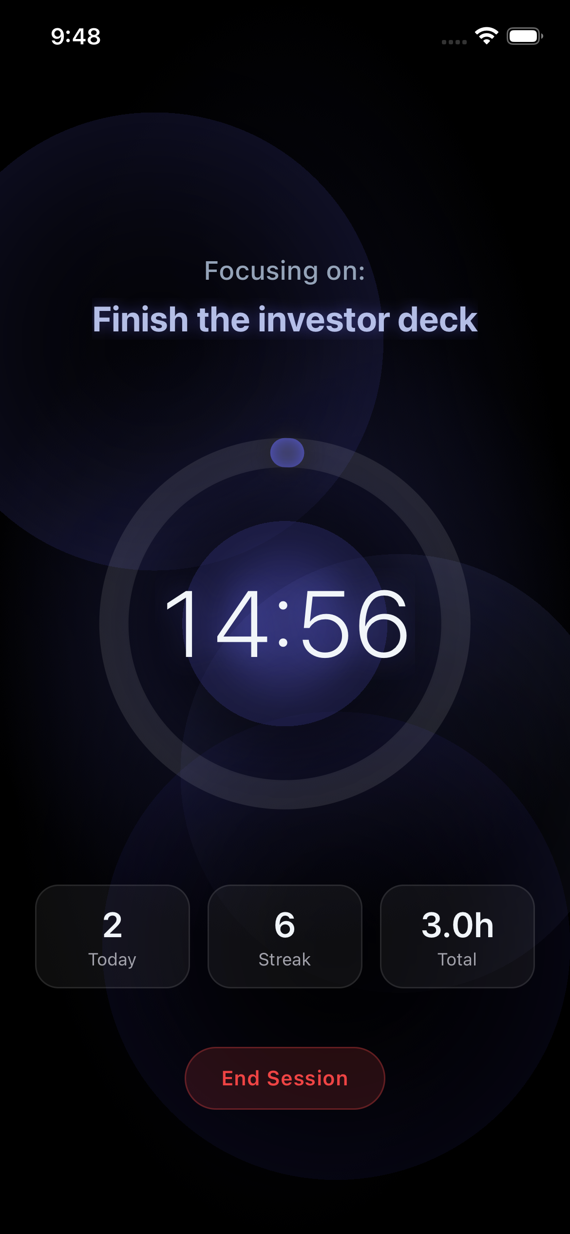 Active Timer Screen